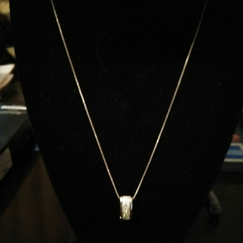 Sterling silver diamond necklace
